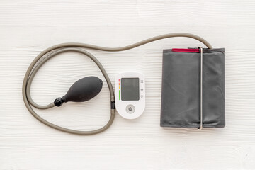 Heart diseases diagnosis concept with blood pressure monitor