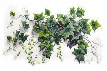  Pflanzen Ranken, Blätter vor weißem Hintergrund,, perfekt zum isolieren/freistellen. vorlage 2