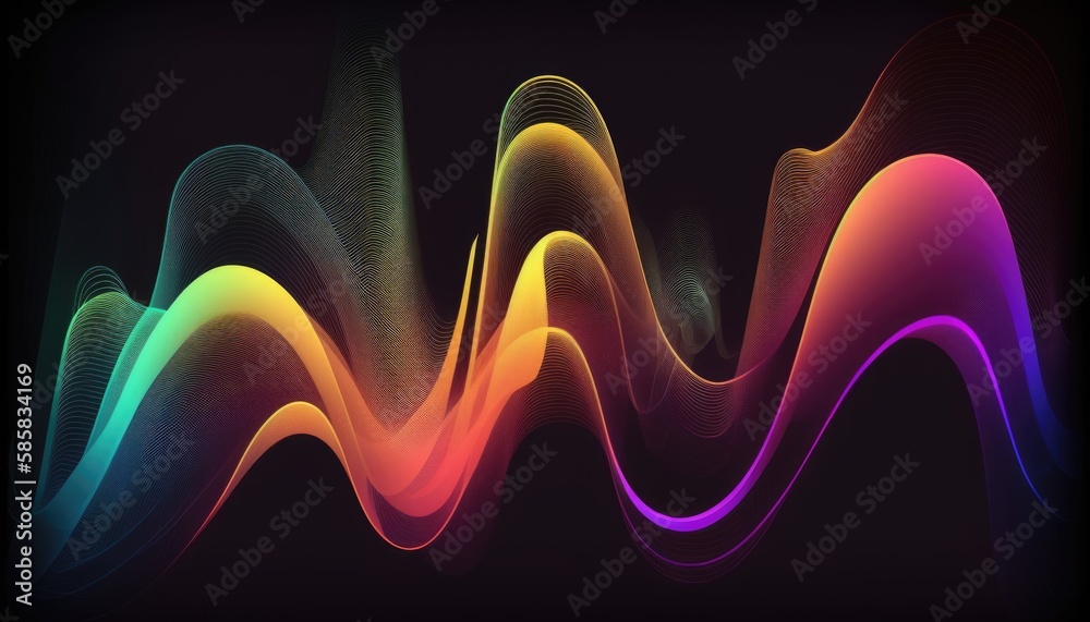 Wall mural abstract modern wave glow background, ai generated