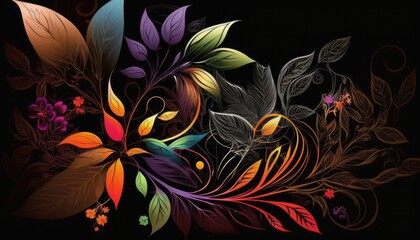Abstract Floral Design background, AI generated