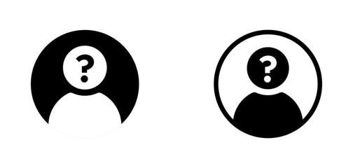 Person with question mark flat vector icons set