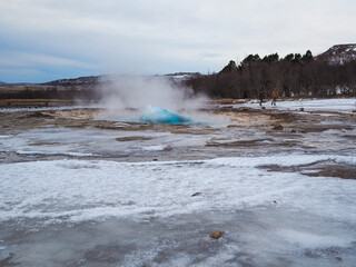 geyser eruption, Iceland
