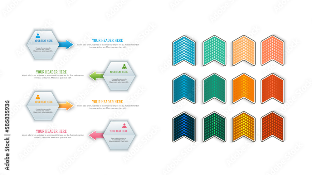 Wall mural set design business presentation template. vector illustration eps 10. can be used for chart process
