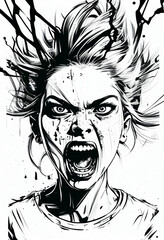 crazy aggressive woman..