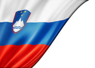 Slovenian flag isolated on white banner