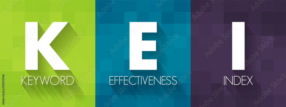 Poster kei keyword effectiveness index - compares the count result with the number of competing web pages t