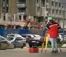 A working surveyor at work