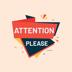 attention please banner vector