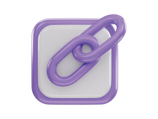 link chain icon 3d rendering vector illustration