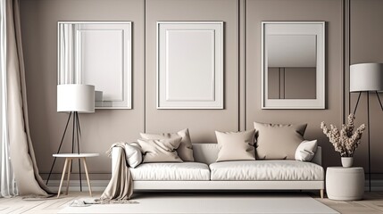 modern living room with sofa .GenerativeAI.