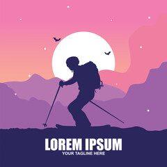 Ski equipment and ski kit. Extreme winter sports.