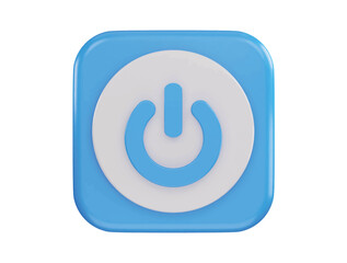 power button icon 3d rendering vector illustration