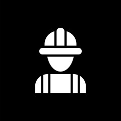 Construction industry engineer worker icon  isolated on black background 