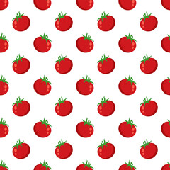 Seamless pattern with tomatoes vector graphics.
