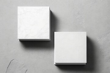 Two square white boxes on a gray background. Generative AI