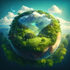 Illustration of the planet Earth. Created using generative AI tools
