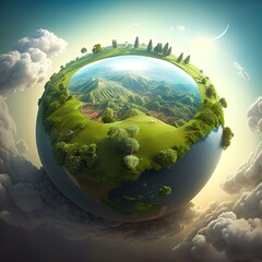Illustration of the planet Earth. Created using generative AI tools
