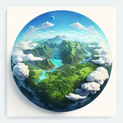 Illustration of the planet Earth. Created using generative AI tools