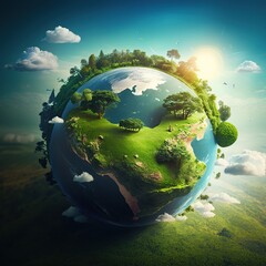 Illustration of the planet Earth. Created using generative AI tools