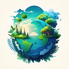 Illustration of the planet Earth. Created using generative AI tools