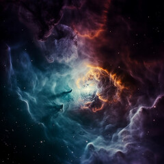 Fototapeta na wymiar Generative ai illustration of shining stars galaxy in space.