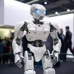 Generative ai illustration sci-fi futuristic humanoid robot.