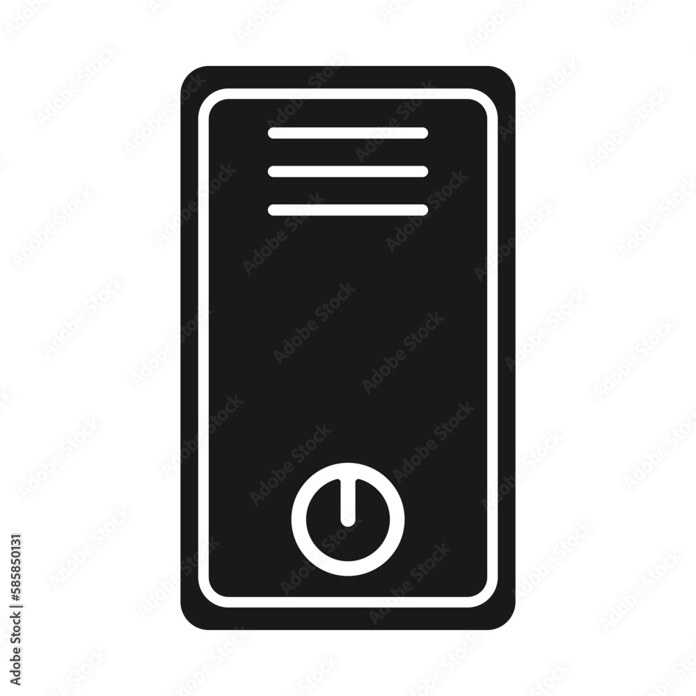 Poster computer vector icon. computer box icon. system block vector.