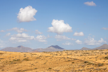 Naklejka na ściany i meble Mountains in the central Fuerteventura, Spain
