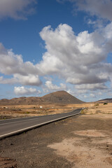 Road in a valley, Fuerteventura, Spain