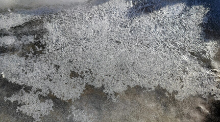 chipped frost on the ground