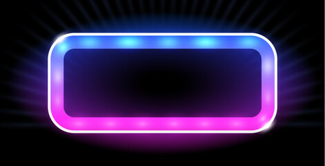 Rectangle Shape LED Lamp Neon Color Frame