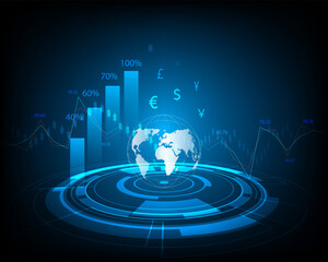 Global currency money transfer stock market