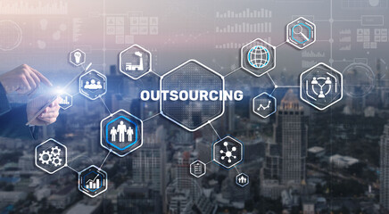 Outsourcing Business Human Resources Internet Finance Technology Concept