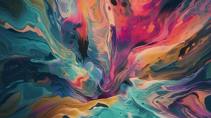 Abstract background that highlights the dynamic movement of swirling colors and fluid forms, inspired by the elegant dance of marbling techniques - Generative AI