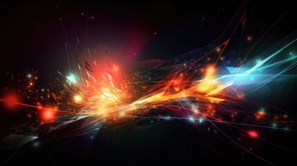 Abstract futuristic background with glowing light effect - Generative AI