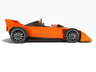 Race Car 3D rendering on white background