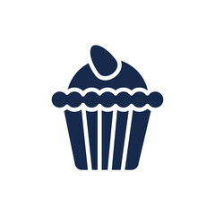 cupcake icon. Filled cupcake icon from happy easter collection. Glyph vector isolated on white background. Editable cupcake symbol can be used web and mobile