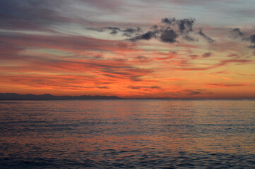Beautiful seascape with sunrise of the Mediterranean sea