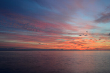 Beautiful seascape with sunrise of the Mediterranean sea