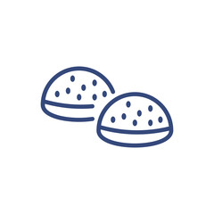 buns icon. Thin line buns icon from happy easter collection. Outline vector isolated on white background. Editable buns symbol can be used web and mobile