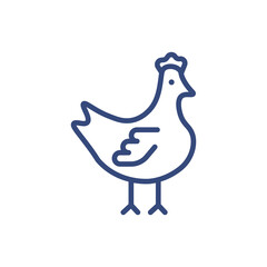 hen icon. Thin line hen icon from happy easter collection. Outline vector isolated on white background. Editable hen symbol can be used web and mobile