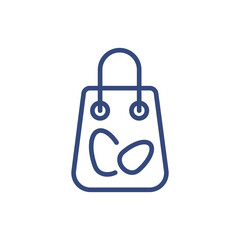 shopping bag icon. Thin line shopping bag icon from happy easter collection. Outline vector isolated on white background. Editable shopping bag symbol can be used web and mobile
