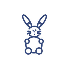 easter bunny icon. Thin line easter bunny icon from happy easter collection. Outline vector isolated on white background. Editable easter bunny symbol can be used web and mobile