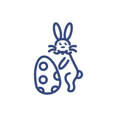 easter bunny icon. Thin line easter bunny icon from happy easter collection. Outline vector isolated on white background. Editable easter bunny symbol can be used web and mobile
