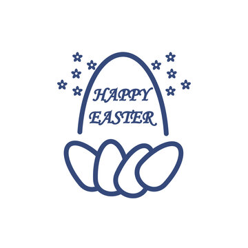 happy easter icon. Thin line happy easter icon from happy easter collection. Outline vector isolated on white background. Editable happy easter symbol can be used web and mobile