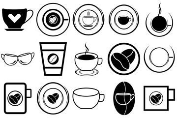 Coffee shop logo vintage vector set. Hipster and retro style. Perfect for your business design.