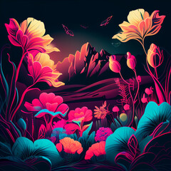 background with flowers generative ai