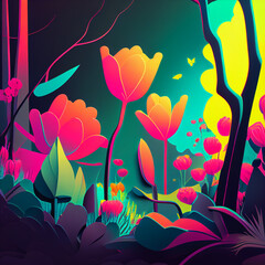background with flowers generative ai