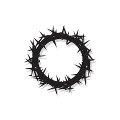 Crown of thorns of Jesus Christ. One flat icon on a white background. Vector illustration