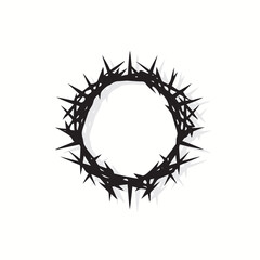 Fototapeta premium Crown of thorns of Jesus Christ. One flat icon on a white background. Vector illustration